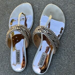 Badgley Mischka size 10 rhinestone sandals. Used but plenty of life left.